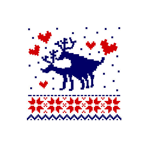 Мужской свитшот Любовь оленей / Белый – фото 3