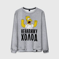 Свитшот хлопковый мужской Ненавижу холод, цвет: меланж