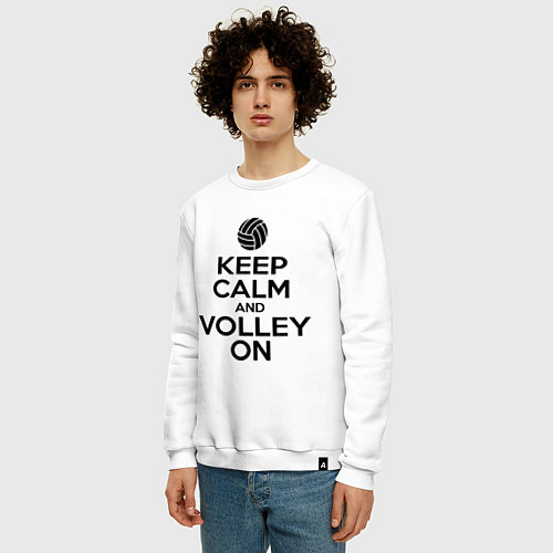 Мужской свитшот Keep Calm & Volley On / Белый – фото 3