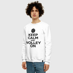 Свитшот хлопковый мужской Keep Calm & Volley On, цвет: белый — фото 2