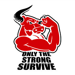 Свитшот хлопковый мужской Only the strong survive, цвет: белый — фото 2