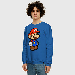Свитшот хлопковый мужской Влюбленный Марио, цвет: синий — фото 2