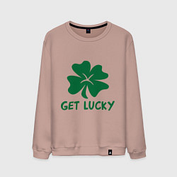 Свитшот хлопковый мужской Get lucky, цвет: пыльно-розовый