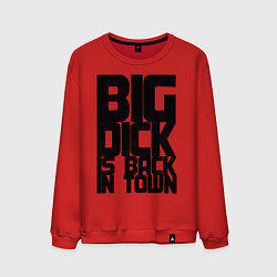 Свитшот хлопковый мужской BIG DICK IS BACK IN TOWN, цвет: красный