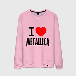 Свитшот хлопковый мужской I love Metallica, цвет: светло-розовый