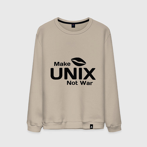 Мужской свитшот Make unix, not war / Миндальный – фото 1