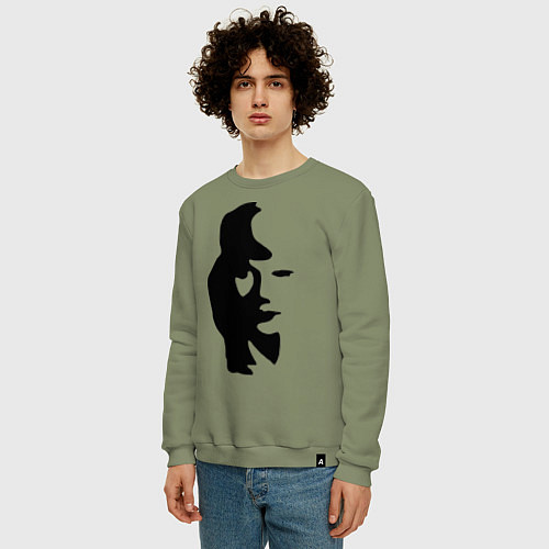 Мужской свитшот Саксофонист или девушка / Авокадо – фото 3