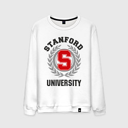 Свитшот хлопковый мужской Stanford University, цвет: белый