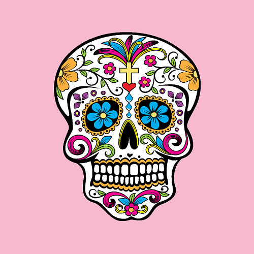 Мужской свитшот Skull decorated / Светло-розовый – фото 3