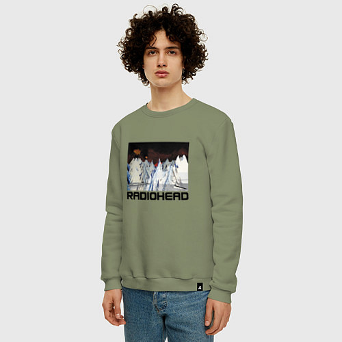 Мужской свитшот Radiohead Winter / Авокадо – фото 3
