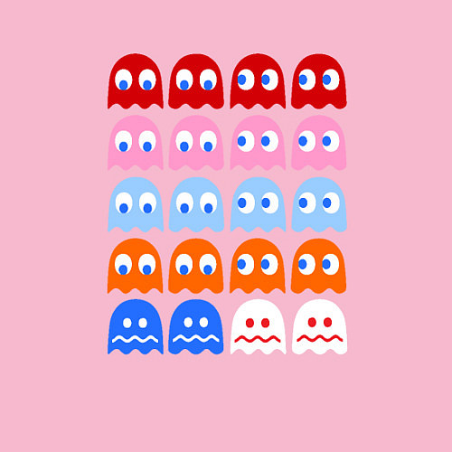 Мужской свитшот Pac-Man Monsters / Светло-розовый – фото 3