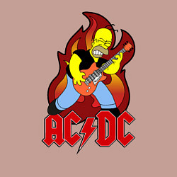 Свитшот хлопковый мужской AC/DC Homer, цвет: пыльно-розовый — фото 2