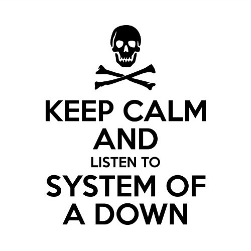 Мужской свитшот Keep Calm & System Of A Down  / Белый – фото 3