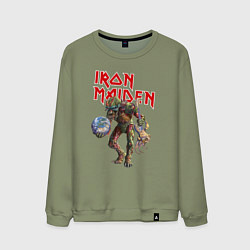 Свитшот хлопковый мужской Iron Maiden: Zombie, цвет: авокадо