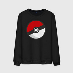 Свитшот хлопковый мужской Pokeball, цвет: черный