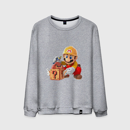 Мужской свитшот Super Mario: Builder / Меланж – фото 1