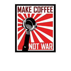 Свитшот хлопковый мужской Make coffee not war, цвет: белый — фото 2