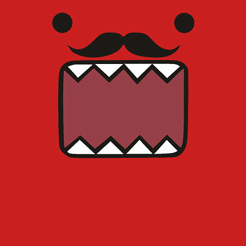 Мужской свитшот Domo Kun Moustache / Красный – фото 3