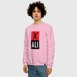 Свитшот хлопковый мужской Ali by boxcluber, цвет: светло-розовый — фото 2