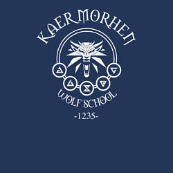 Свитшот хлопковый мужской KAER MORHEN WOLF SCHOOL, цвет: тёмно-синий — фото 2