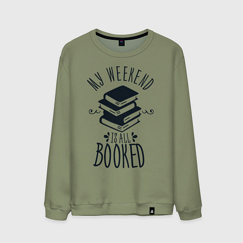 Мужской свитшот MY WEEKEND IS ALL BOOKED / Авокадо – фото 1