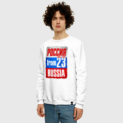 Свитшот хлопковый мужской Russia: from 23, цвет: белый — фото 2
