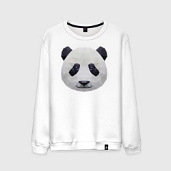 Свитшот хлопковый мужской Полигональная панда, цвет: белый