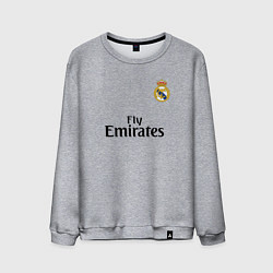 Свитшот хлопковый мужской Real Madrid: Fly Emirates, цвет: меланж