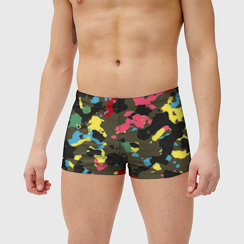 Мужские плавки Цветной камуфляж / 3D-принт – фото 3