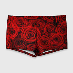 Мужские плавки Красные розы, цвет: 3D-принт