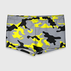 Мужские плавки Yellow & Grey Camouflage, цвет: 3D-принт