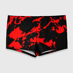 Мужские плавки Красный на черном, цвет: 3D-принт