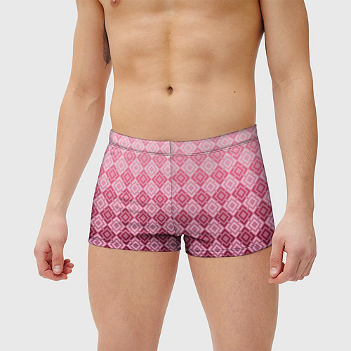 Мужские плавки Розовый геометрический градиентный узор / 3D-принт – фото 3