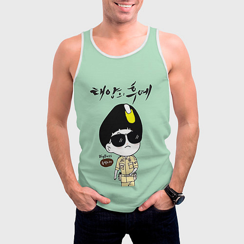 Мужская майка без рукавов Song Joong Ki: Big boss / 3D-Белый – фото 3