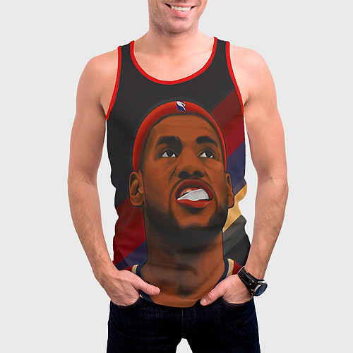 Мужская майка без рукавов LeBron Smile / 3D-Красный – фото 3