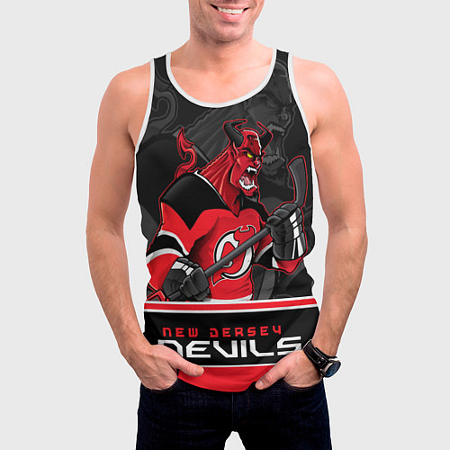 Мужская майка без рукавов New Jersey Devils / 3D-Белый – фото 3