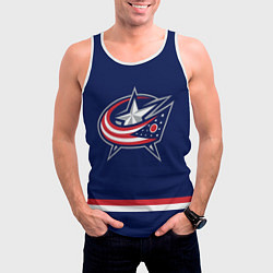 Майка-безрукавка мужская Columbus Blue Jackets, цвет: 3D-белый — фото 2