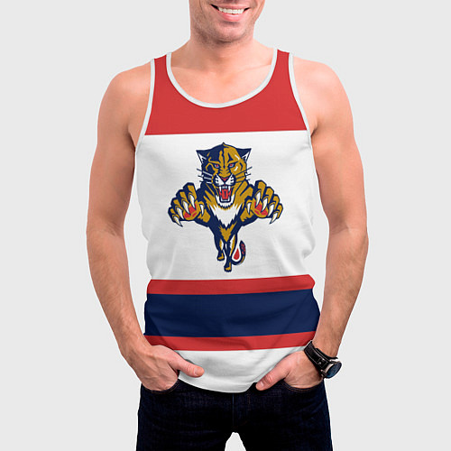 Мужская майка без рукавов Florida Panthers / 3D-Белый – фото 3