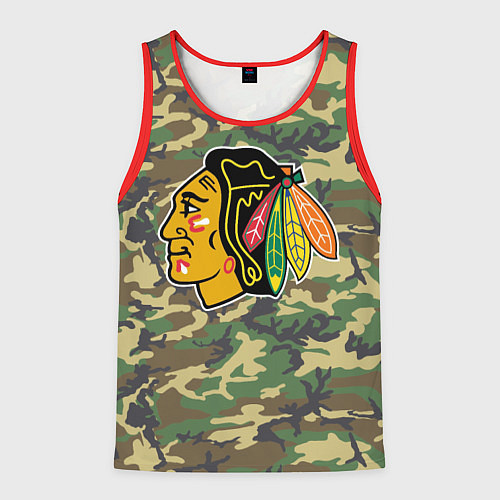 Мужская майка без рукавов Blackhawks Camouflage / 3D-Красный – фото 1