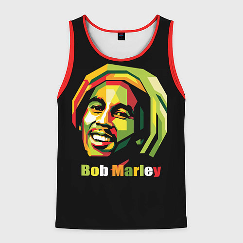 Мужская майка без рукавов Bob Marley Smile / 3D-Красный – фото 1