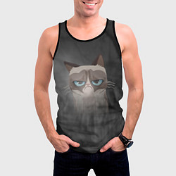 Майка-безрукавка мужская Grumpy Cat, цвет: 3D-черный — фото 2