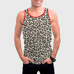 Майка-безрукавка мужская Шкура леопарда, цвет: 3D-красный — фото 2