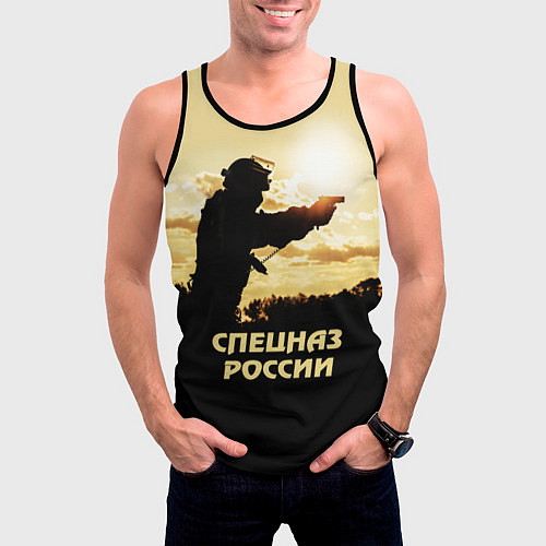 Мужская майка без рукавов Спецназ России / 3D-Черный – фото 3