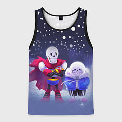 Майка-безрукавка мужская Sans & Papyrus, цвет: 3D-черный