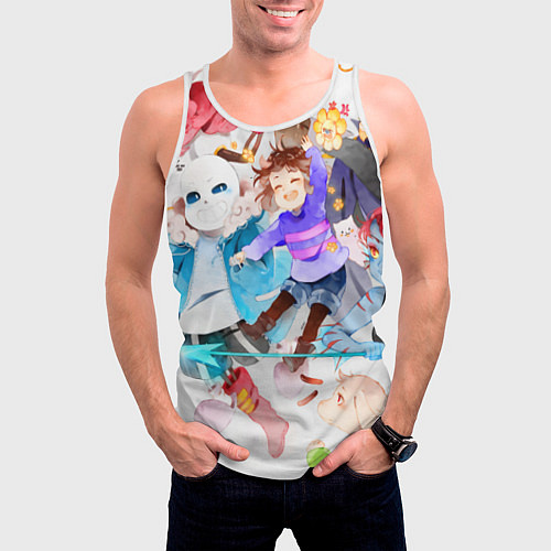 Мужская майка без рукавов Герои подземелья / 3D-Белый – фото 3