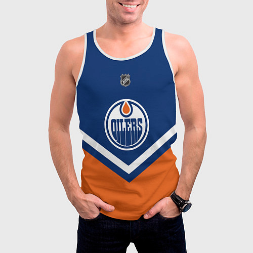 Мужская майка без рукавов NHL: Edmonton Oilers / 3D-Белый – фото 3