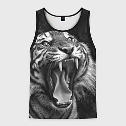 Майка-безрукавка мужская Гнев тигра, цвет: 3D-черный