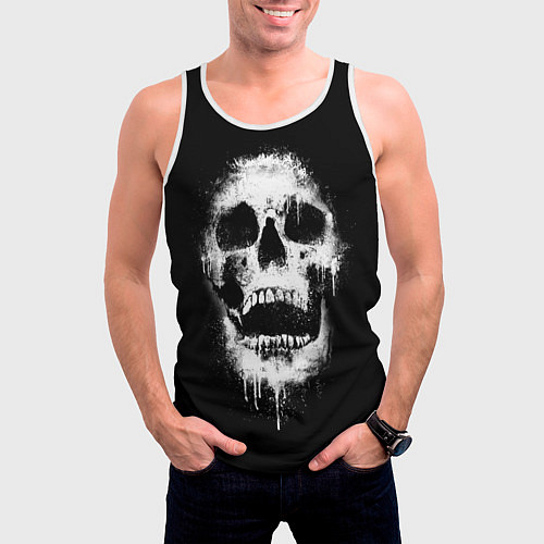Мужская майка без рукавов Evil Skull / 3D-Белый – фото 3