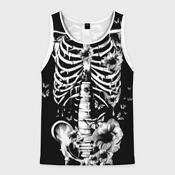 Мужская майка без рукавов Floral Skeleton