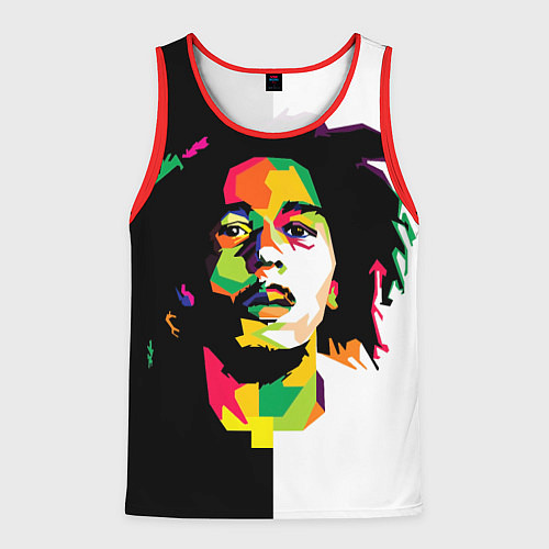 Мужская майка без рукавов Bob Marley: Colors / 3D-Красный – фото 1